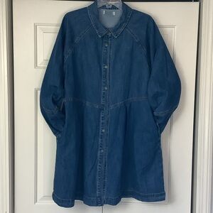 Blue Denim Button-Up women’s Dress/ Coat. Habitual. XL
